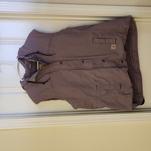 Carhartt purple wool type lined hooded vest